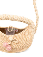 Borsa a spalla Loulou per bambina Bonpoint beige con applicazione a fiori S06GBAW00002 006 BONPOINT 