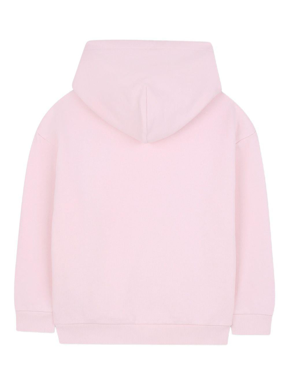 Felpa per bambina Marc Jabos Kids rosa con ricamo a fiori e cappuccio W60578 475 THE MARC JACOBS KIDS 