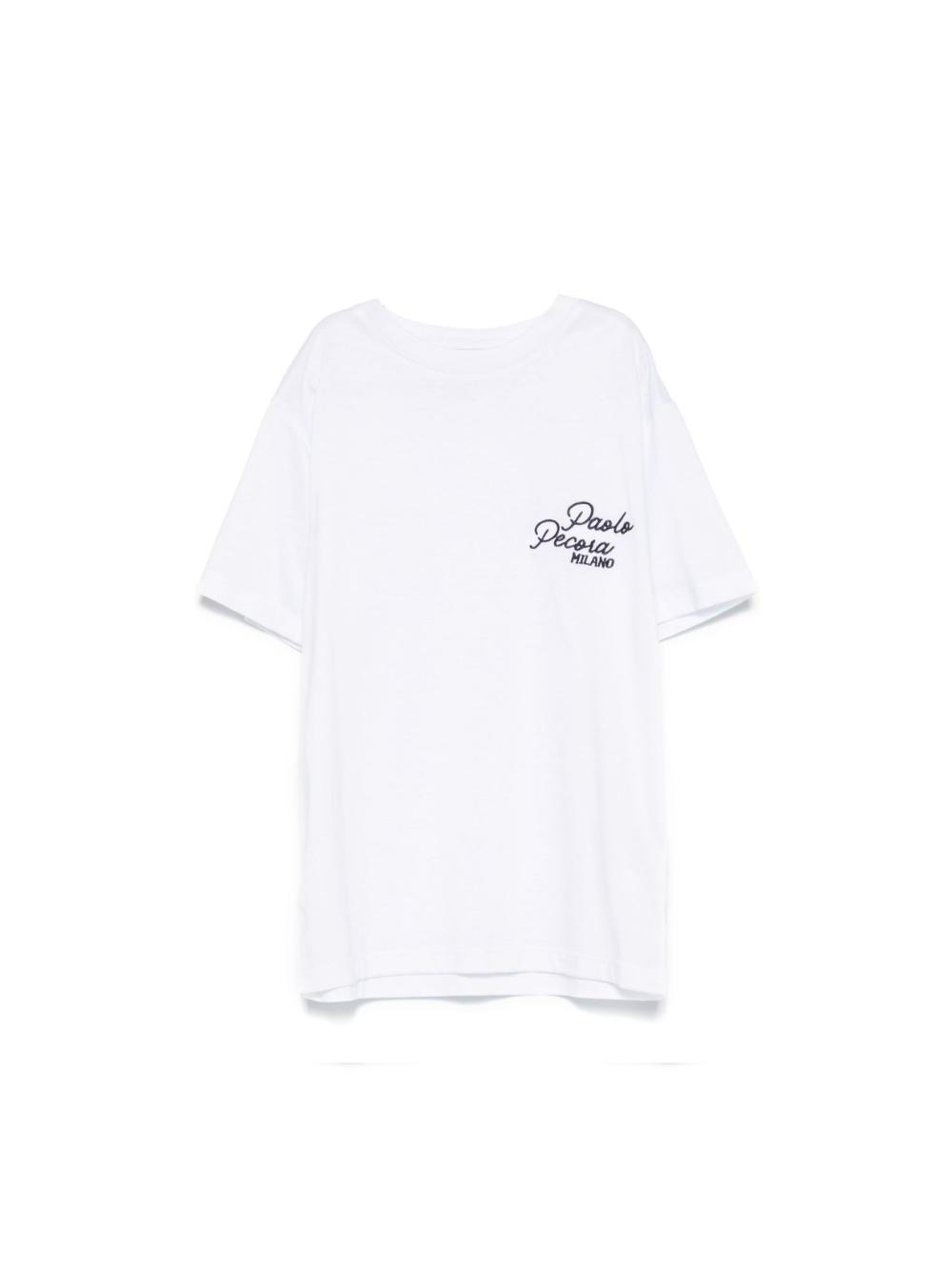 T-shirt per bambino Paolo Pecora Kids bianco con logo ricamato a contrasto PP4048 BIA-B PAOLO PECORA KIDS 