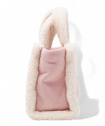 Borsa Vanity Mini per bambina MC2 Saint Barth Kids rosa con dettaglio shearling VAMI020 01472I MC2 ST. BARTH KIDS 