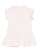 Abito per neonata Moncler Kids rosa con stampa grafica sul davanti L19518I0000289AUM 503 MONCLER ENFANT 