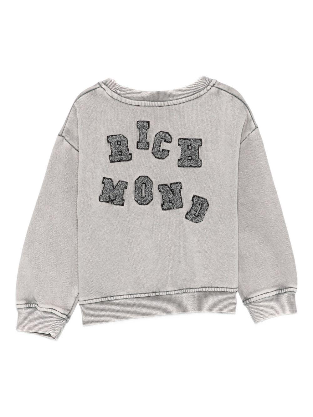 Felpa per bambina John Richmond Junior grigia con stampa logo RBA25122FE GREY STEEL JOHN RICHMOND JUNIOR 