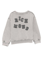Felpa per bambina John Richmond Junior grigia con stampa logo RBA25122FE GREY STEEL JOHN RICHMOND JUNIOR 