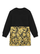 Abito con stampa barocca per neonata Versace Kids nero con girocollo 10164811A11438 2B130 VERSACE KIDS 