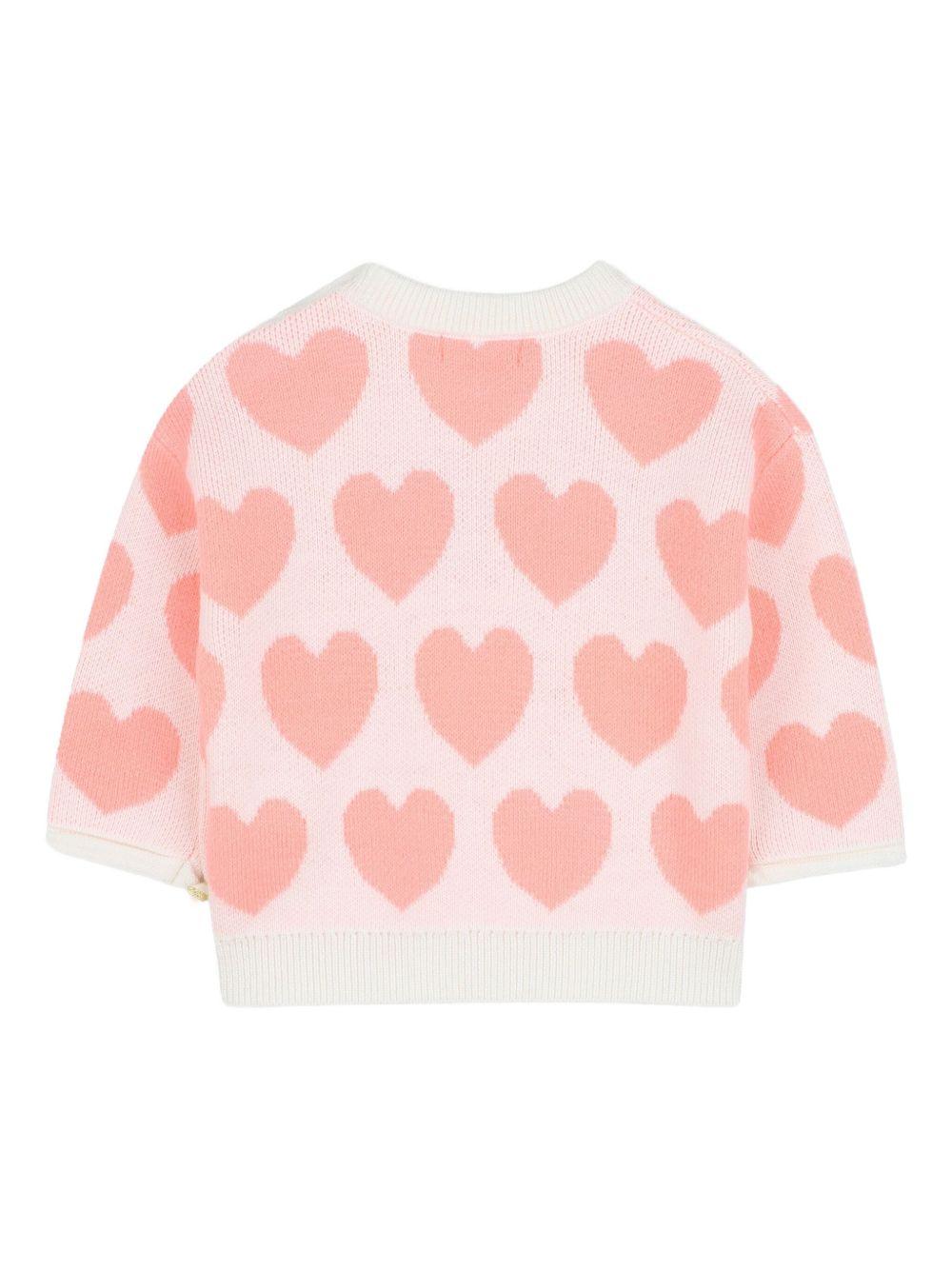 Set maglione e pantaloni per neonata Billieblush rosa con motivo a cuori U21256 121 BILLIEBLUSH 