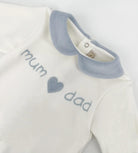 Tutina per neonato La Stupenderia bianca con ricamo "mum and dad" 1TBTT11 K40L24 LA STUPENDERIA 