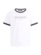 T-shirt per bambino Balmain Kids bianca con dettagli a contrasto BY8P41 Z3672 100NE BALMAIN KIDS 
