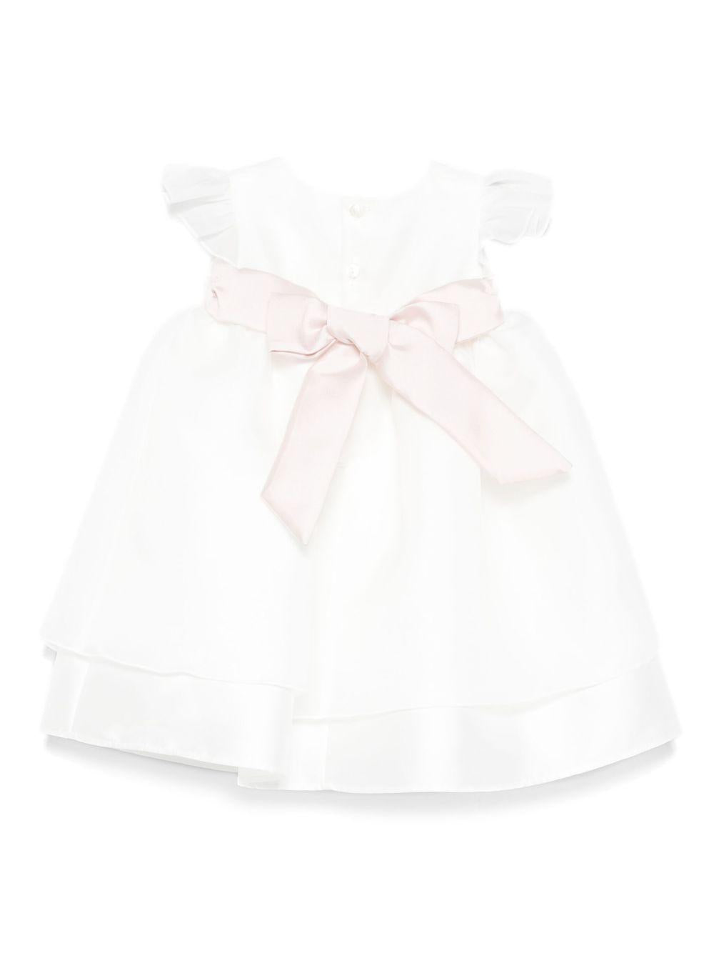 Abito per neonata La Stupenderia bianco con dettaglio fiore CCAB65 S63 LA STUPENDERIA 