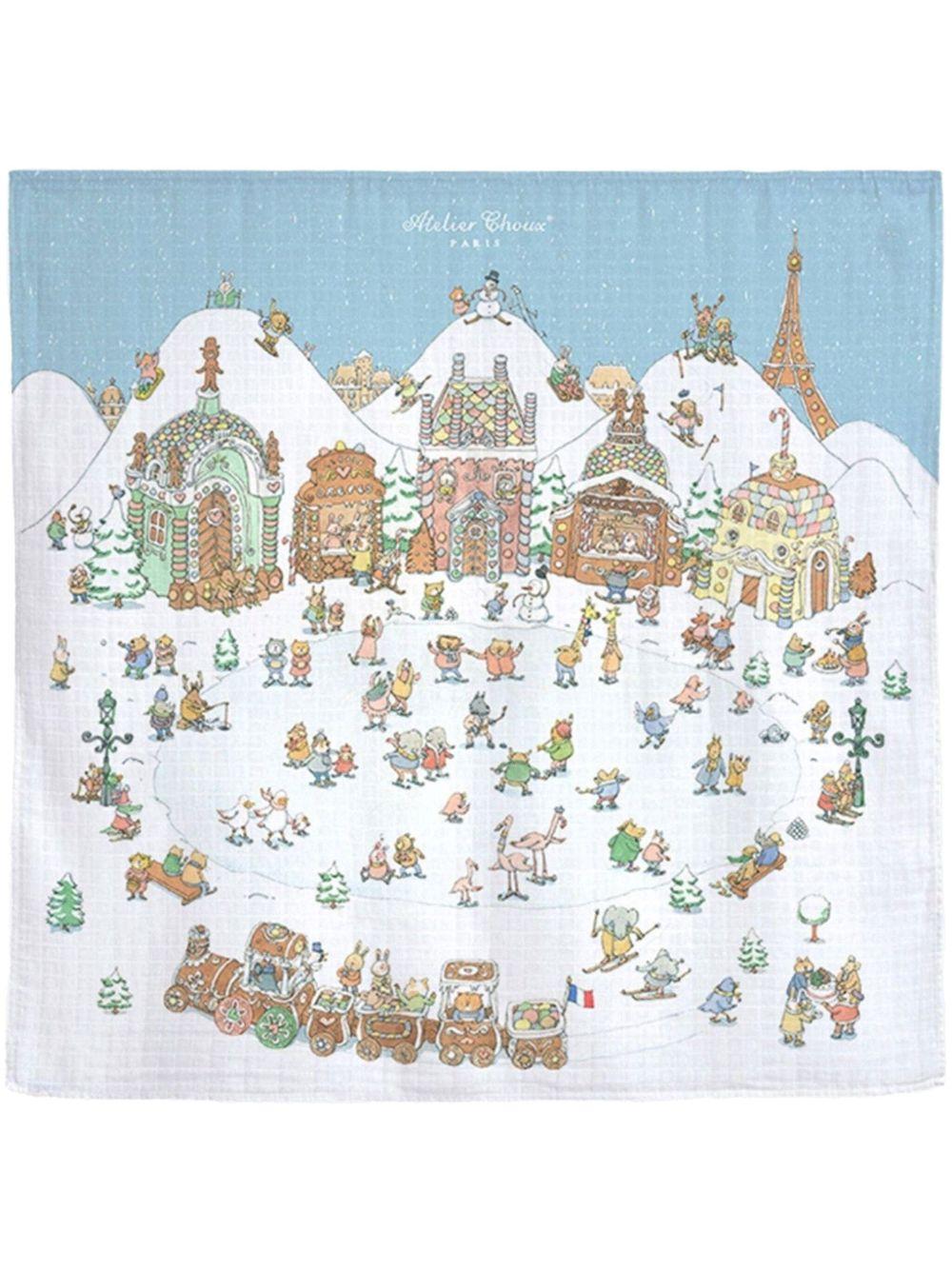 Coperta Winter Wonderland per neonati Atelier Choux multicolore con stile illustrazione CA-CQ-WIW O-U ATELIER CHOUX PARIS 