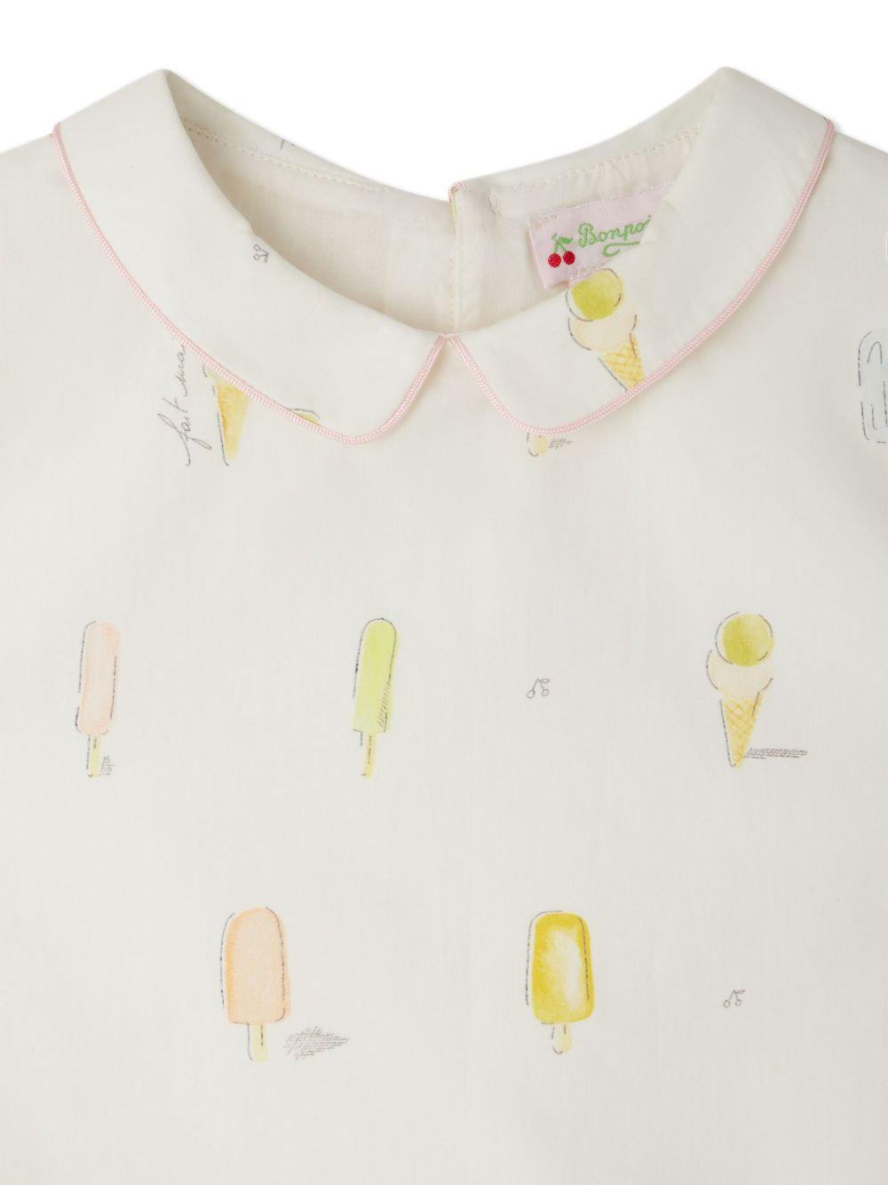 Blusa per bambina Bonpoint Elivia bianco con stampa grafica S05GBLW00035 604 BONPOINT 