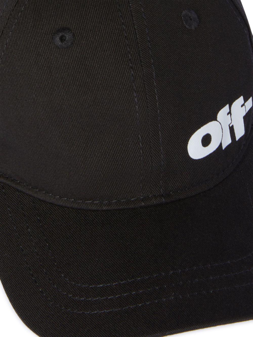 Cappello da baseball Spray Arrow per bambino Off-White Kids nero con tesa curva e larga OBLB002S25FAB001 1001 OFF WHITE KIDS 