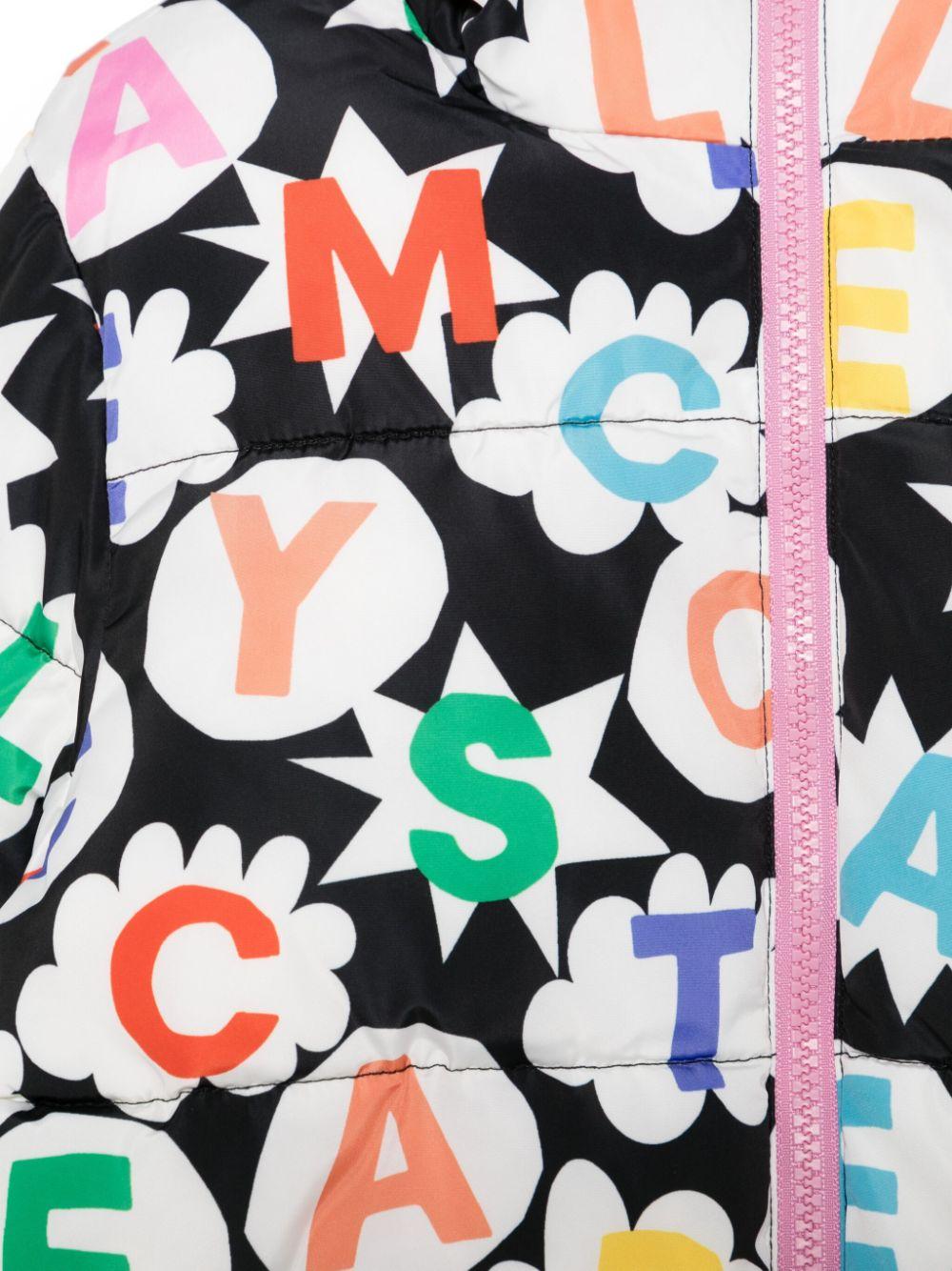 Giubbino per bambina Stella McCartney Kids nero con stampa logo all over TV2B67 Z2052 930MC STELLA McCARTNEY KIDS 