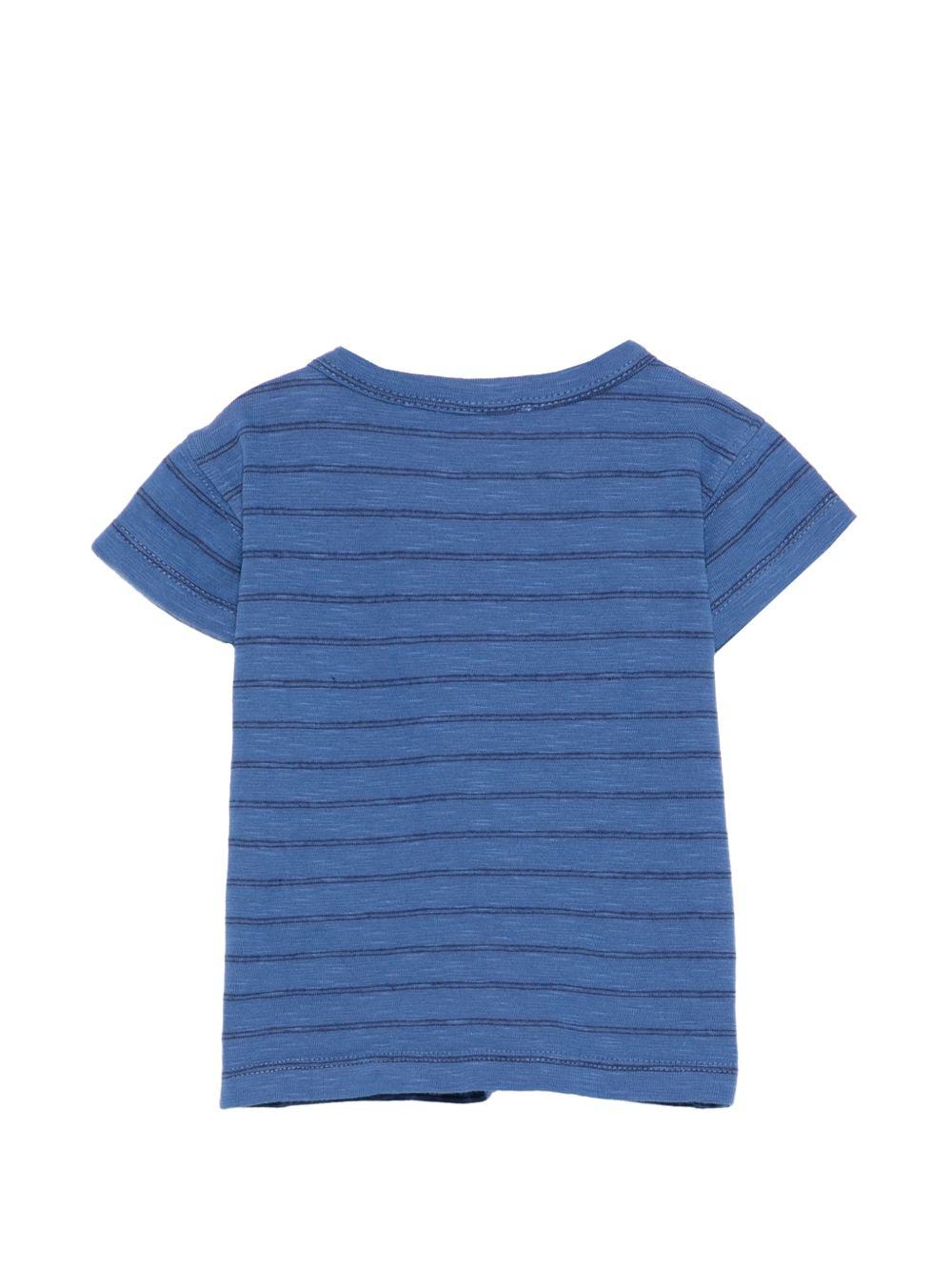 T-shirt per neonato Bonpoint blu con design a righe S06YTSK00005 273 BONPOINT 