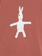 T-shirt Jumbo per bambino Rick Owens Kids marrone con stampa grafica coniglio sul davanti BG02E5274 RNEP8P 1311 RICK OWENS KIDS 