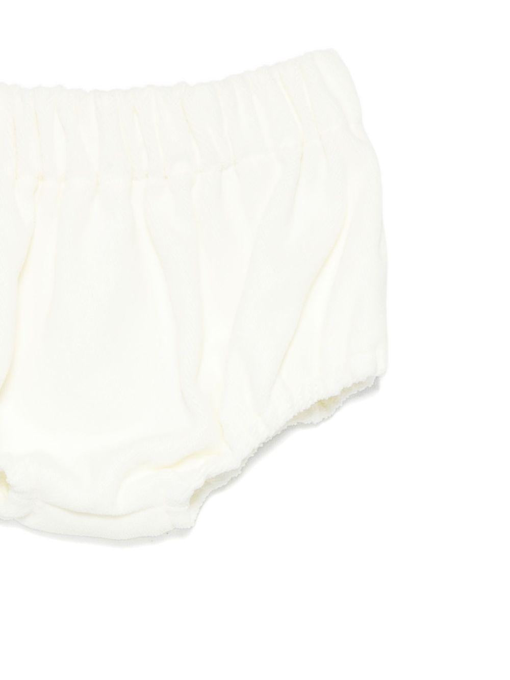 Abito per neonata La Stupenderia bianco con colletto arricciato 1CBAB08 V02S14 LA STUPENDERIA 