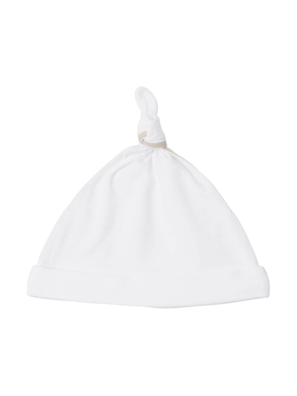 Set di 3 con tutina, bavaglino e berretto Burberry Kids bianco a quadri 8100691 A1464 BURBERRY KIDS 