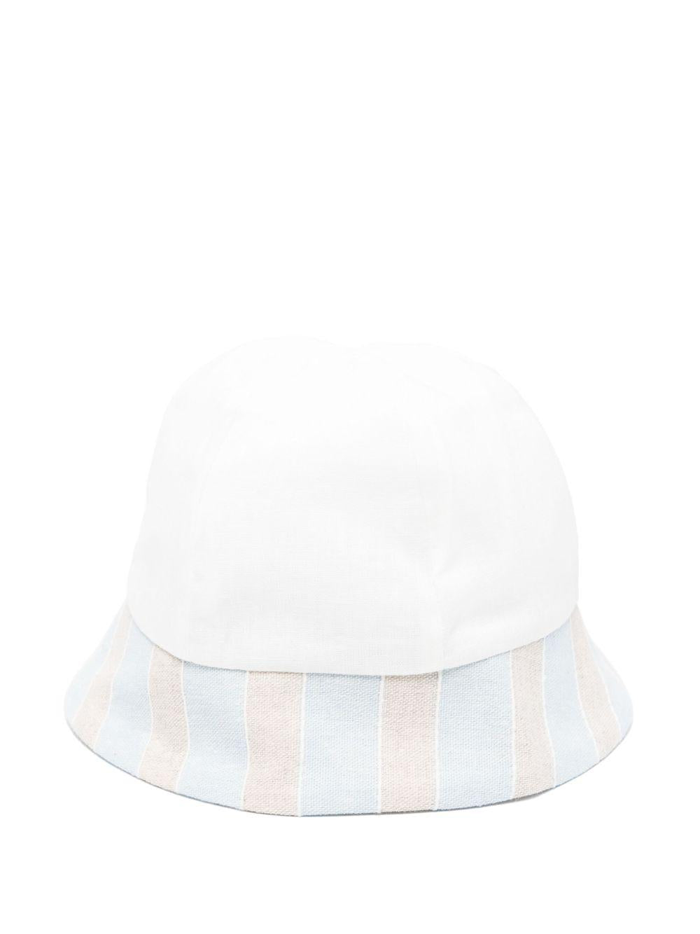 Cappello per neonata La Stupenderia bianco con orlo a contrasto e corona rotonda TBCP53D02 R49 LA STUPENDERIA 