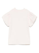 T-shirt per bambina Donsje Nowien beige con motivo con ricamo 4081104 00001 DONSJE 