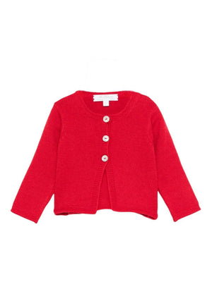 Mariella Ferrari red cardigan for baby girls with buttons