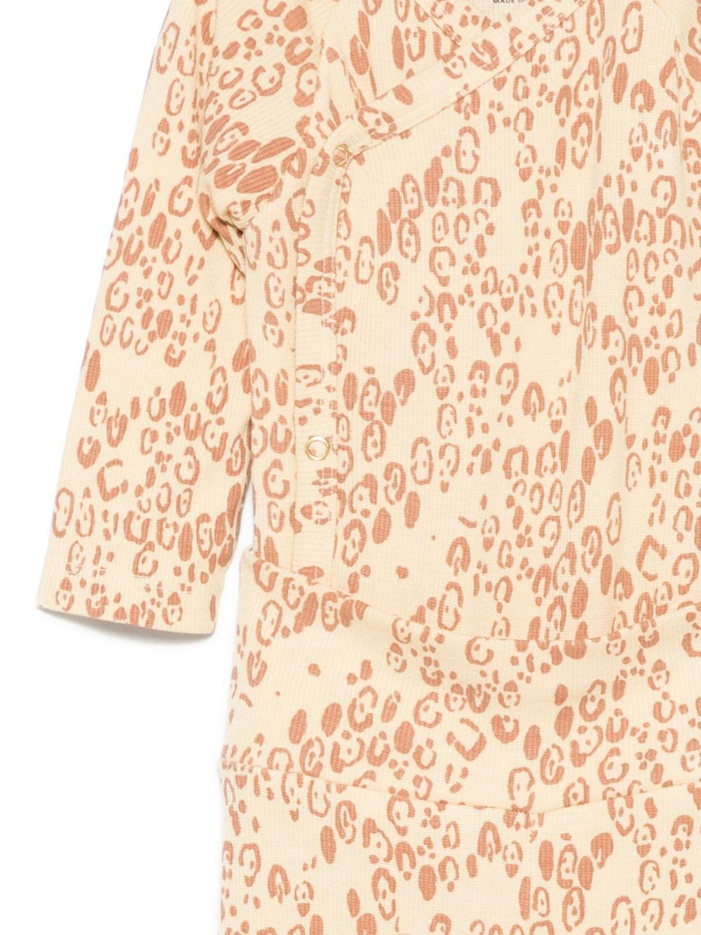Tutina per neonata Mini Rodini beige con stampa animalier 1100029613 BEIGE MINI RODINI 