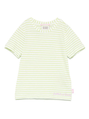 Scotch & Soda Kids Green Striped T-Shirt for Girls