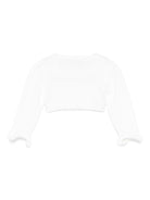 Cardigan per neonata La Stupenderia bianco con maniche a balze 1WCSP62 800 LA STUPENDERIA 