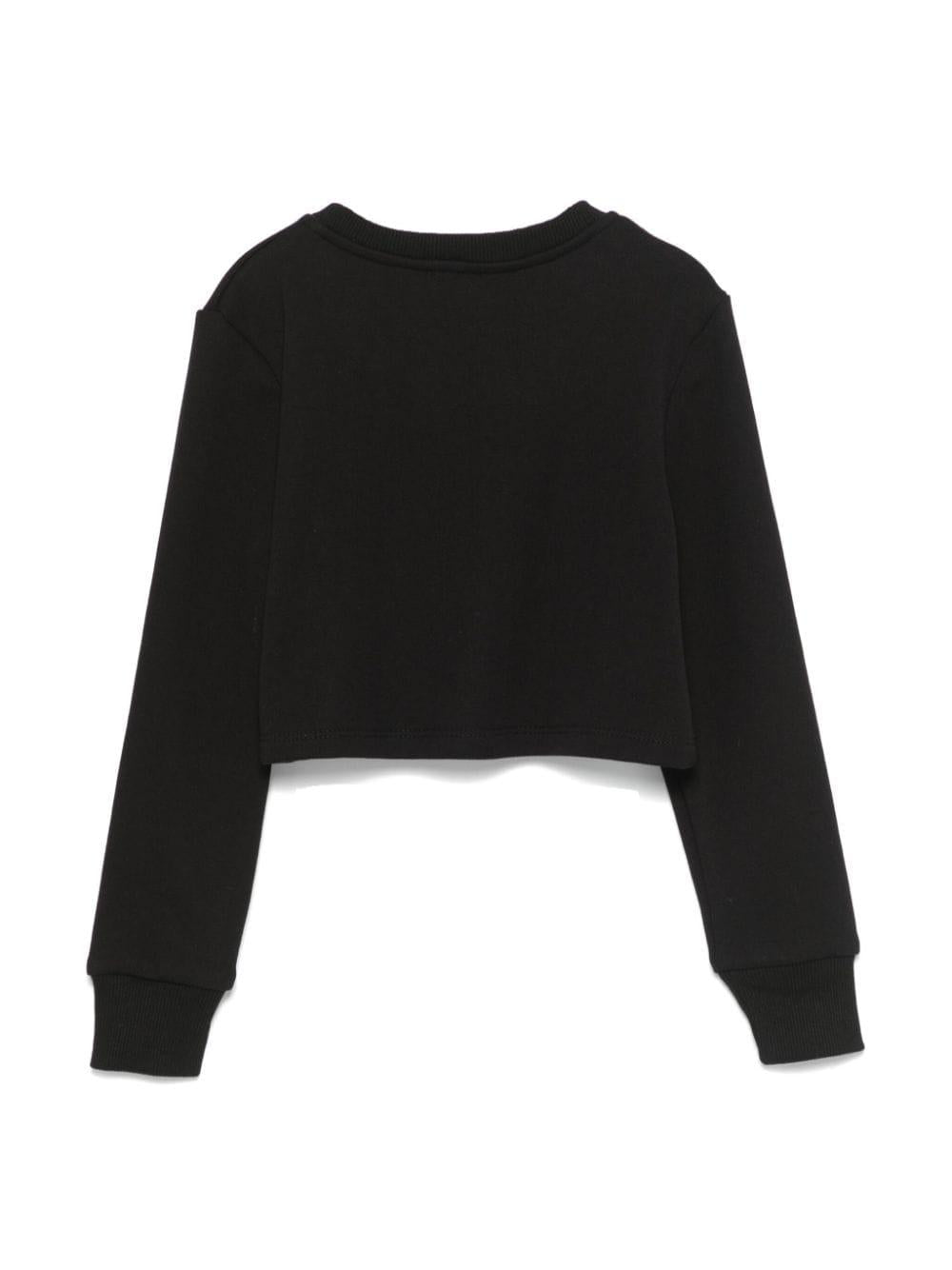 Felpa con strass per bambina John Richmond Junior nera con dettaglio borchiato RGA24149FE BLACK JOHN RICHMOND JUNIOR 
