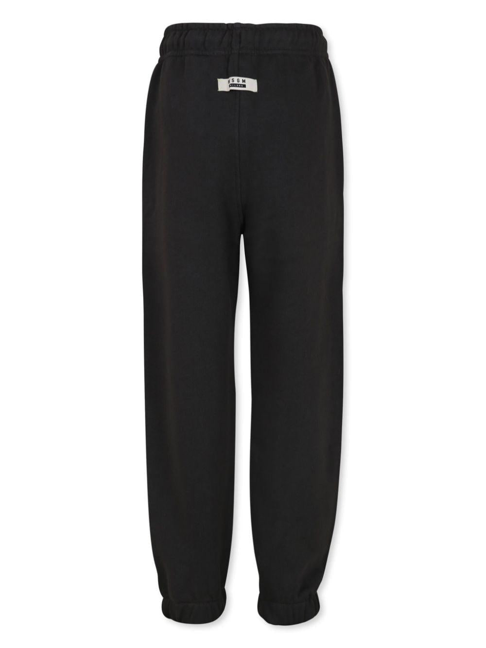 Pantaloni sportivi neri per bambino con stampa logo MSGM Kids F4MSJUFP177 103 MSGM KIDS 