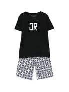 Set due pezzi per bambino Jhon Richmond Junior nero con monogramma RBP26004CJ BLACK JOHN RICHMOND JUNIOR 