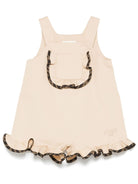 Salopette per neonata Fendi Kids beige con bordi a contrasto BFL087 ADEH F1P2P FENDI KIDS 