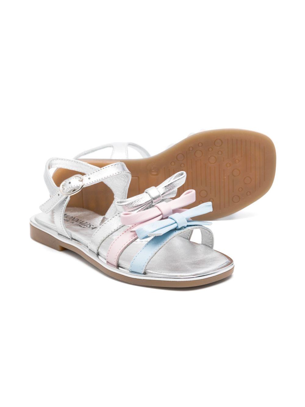 Sandali con fiocco per bambina Monnalisa argento con soletta imbottita 8CE015 5736 9075 MONNALISA 