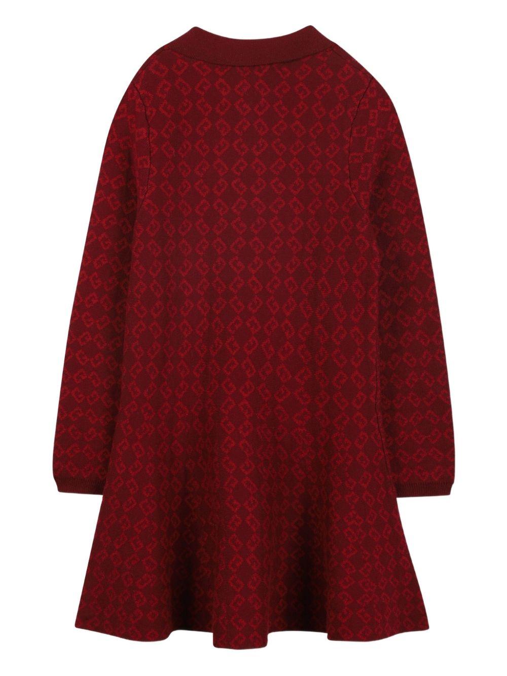 Abito per bambina Givenchy Kids rosso con monogramma jacquard H31000 95C GIVENCHY KIDS 