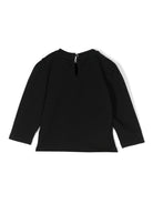 T-shirt per neonata nera Moschino Kids con stemma Teddy Bear e cuoricino MDO00PLBA10 60100 MOSCHINO KIDS 