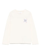 T-shirt per bambina Douuod Kids ecru con applicazione logo sul petto DV8P10 Z0761 101 DOUUOD 