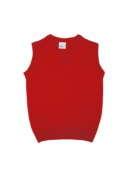 Gilet di lana per bambino Baroni rosso con scollo a V 8835 ROSSO BARONI 