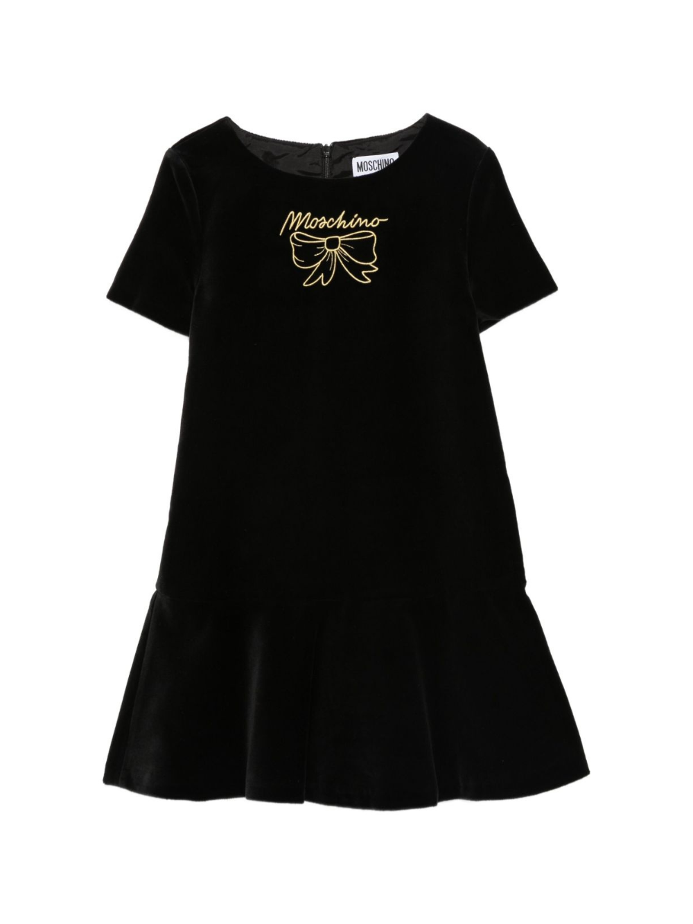 Abito per bambina Moschino Kids nero con ricamo HDV0GXLWA07 60100 MOSCHINO KIDS 