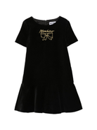 Abito per bambina Moschino Kids nero con ricamo HDV0GXLWA07 60100 MOSCHINO KIDS 
