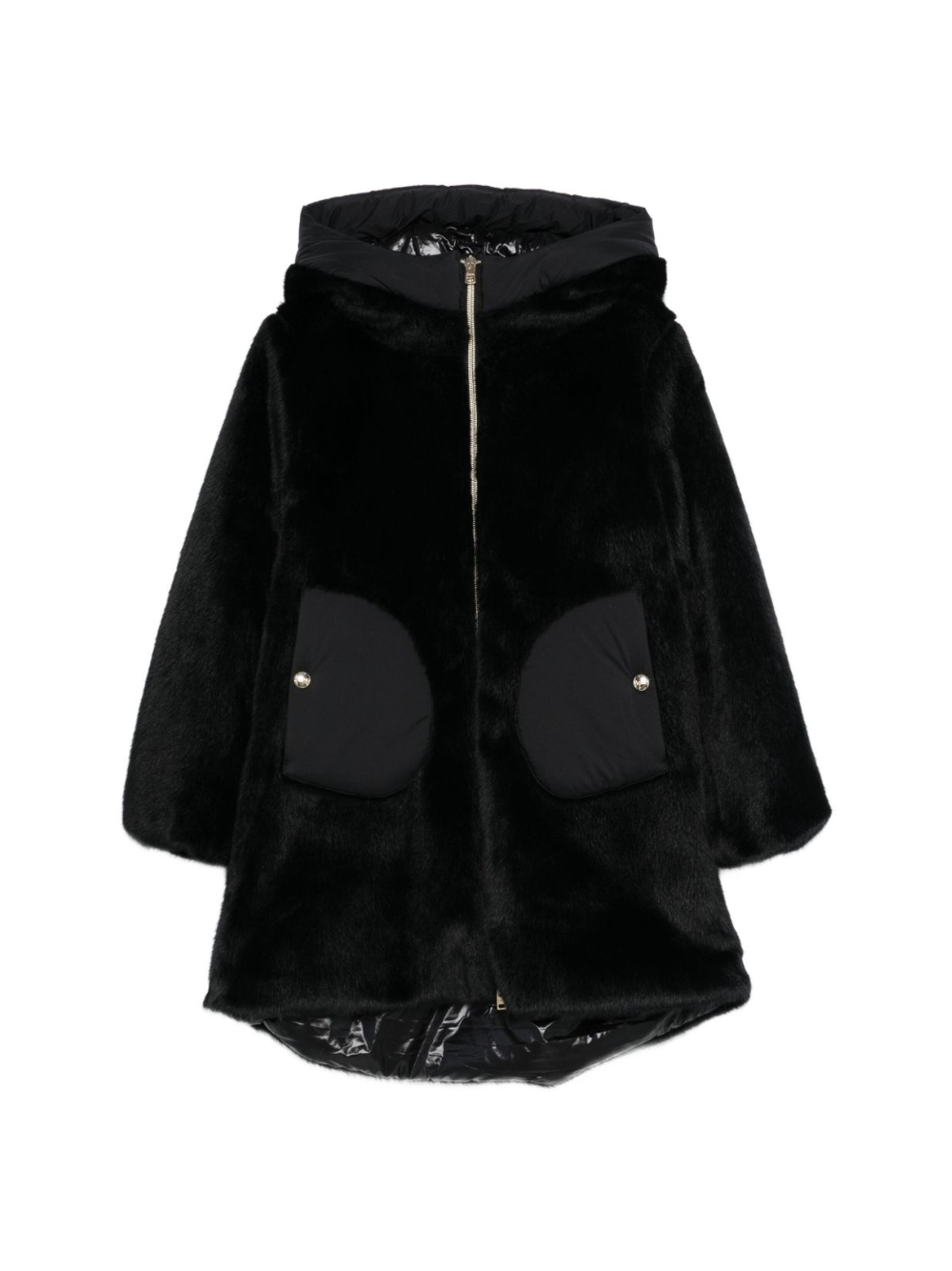 Cappotto per bambina Herno Kids nero con pelliccia sintetica GC000058G12630 9300 HERNO KIDS 