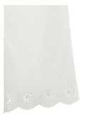 Pantaloni per bambina Monnalisa bianchi con ricamo a fiori 17G400 7014 0001 MONNALISA 