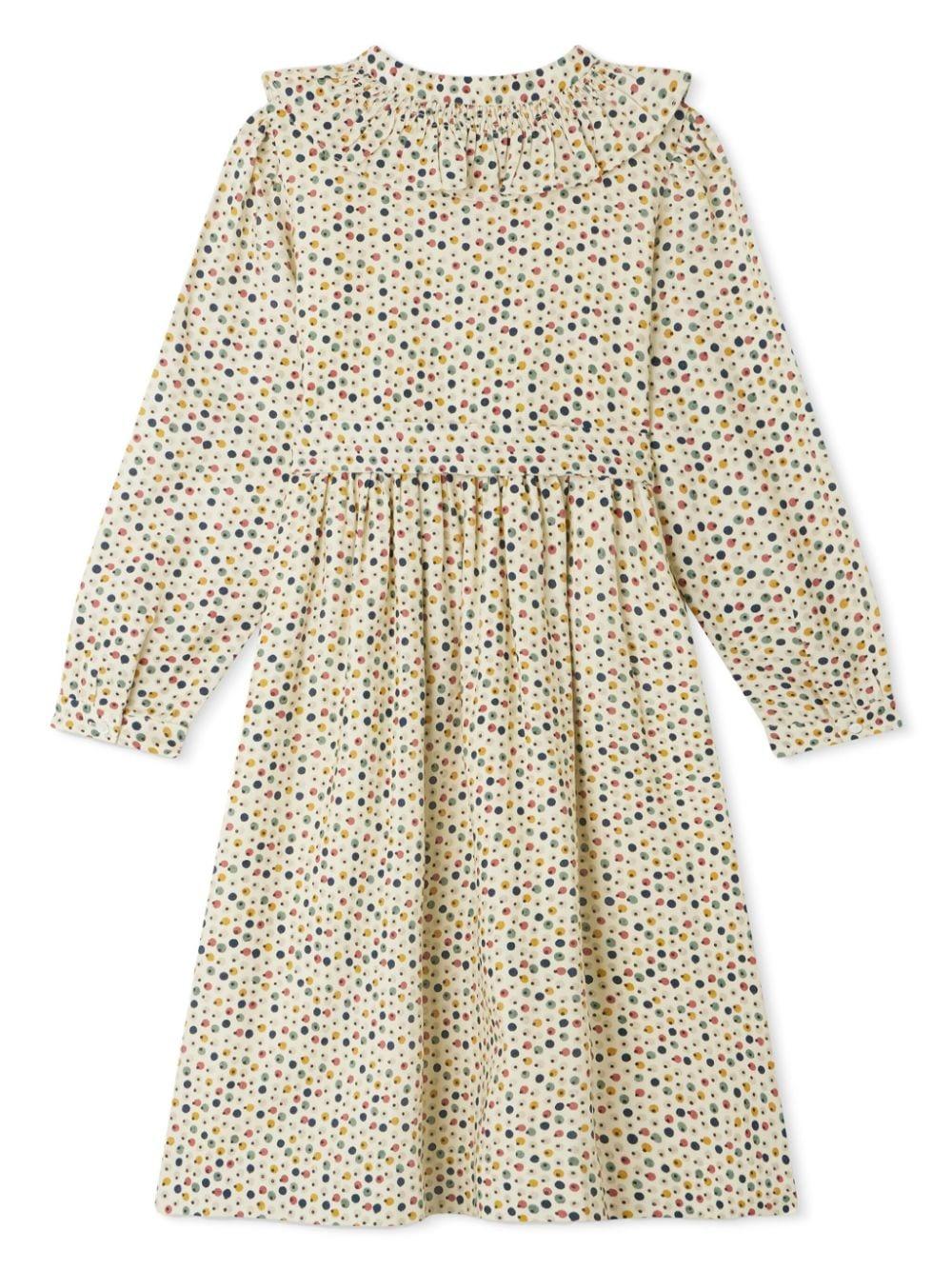 Abito a maniche lunghe per bambina Bonpoint bianco con orli con abbottonatura W04GDRW00021 733A BONPOINT 