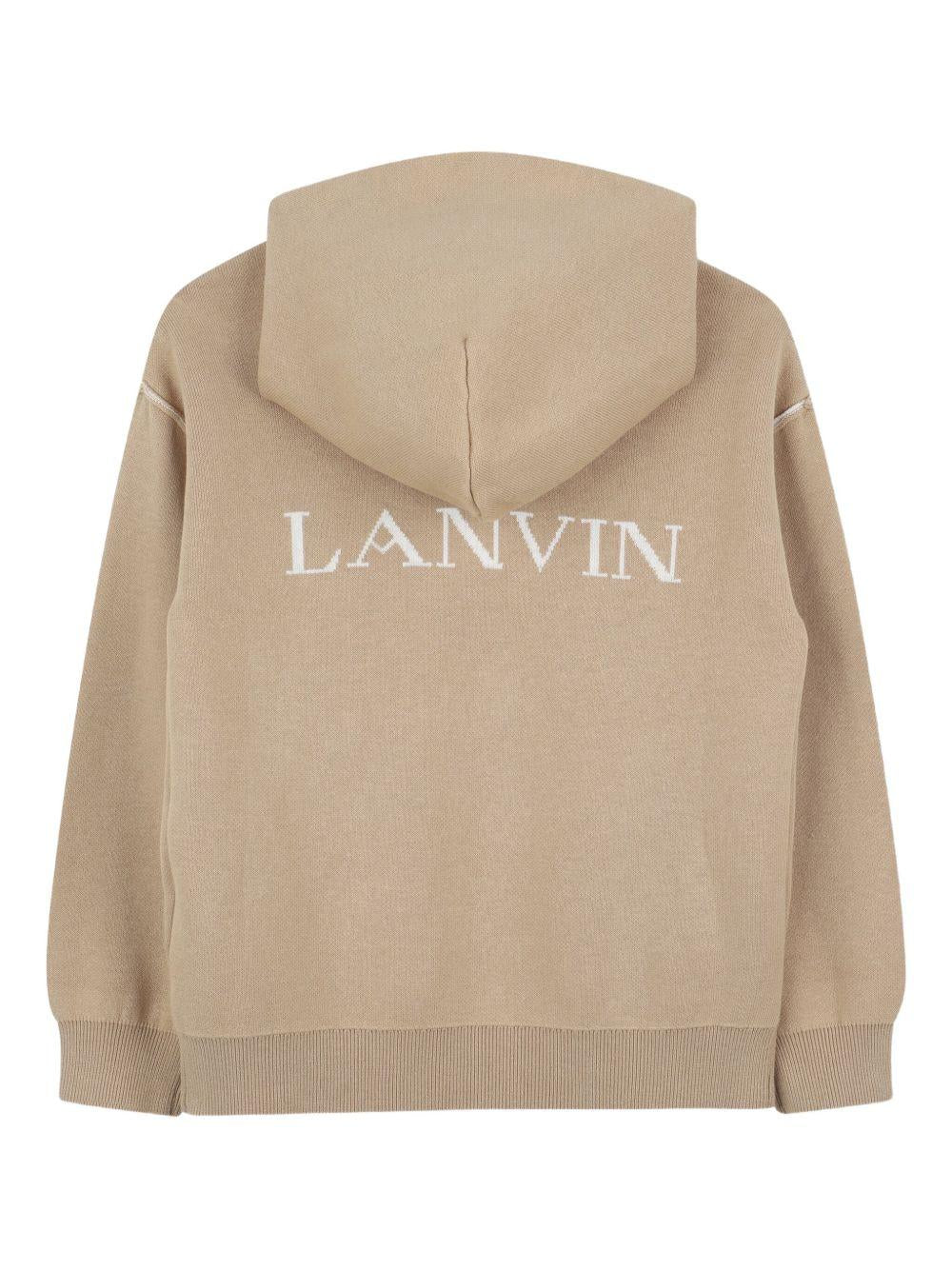 Felpa per bambino Lanvin Enfant beige con logo a lettere sul retro N30297 P51 LANVIN 
