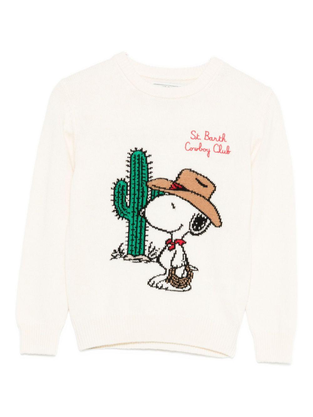 Maglione per bambino MC2 Saint Barth Kids bianco con stampa Snoopy DOU0001 01679I MC2 ST. BARTH KIDS 