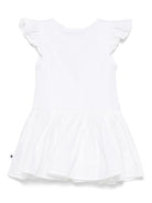 Abito per neonata Molo bianco Cimi con targhetta con logo e dettagli con ruches 4S25E101 5474 MOLO 