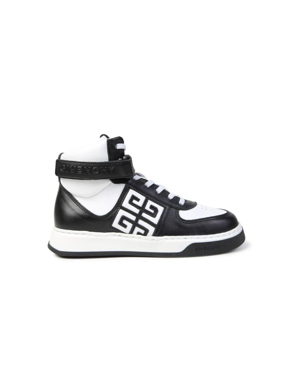 Sneakers alte per bambino Givenchy Kids bianco e nero con motivo 4G H30376 M41 GIVENCHY KIDS 