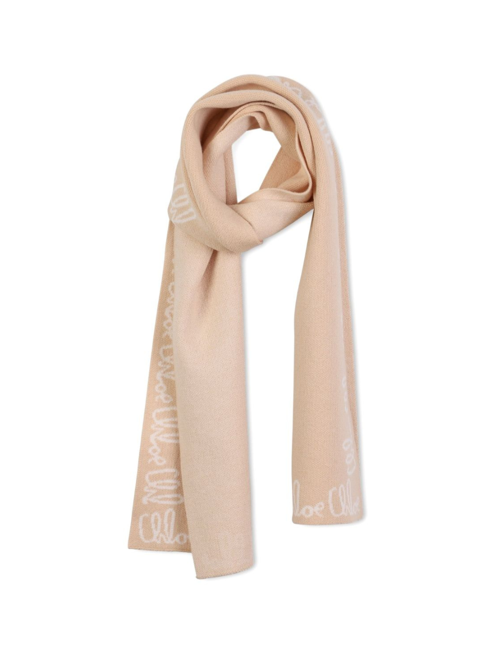 Sciarpa per bambina Chloé Kids beige con stampa logo C20674 257 CHLOE' KIDS 