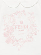 T-shirt per neonata Fendi Kids con stampa logo sul davanti e colletto classico BFI164 7AJ F1RAV FENDI KIDS 