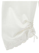 Pantaloni per bambina Monnalisa bianchi con ricamo a fiori 17G400 7014 0001 MONNALISA 