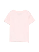 T-shirt per neonata Moschino Kids rosa con logo Teddy Bear ricamato MUM047LAA02 50209 MOSCHINO KIDS 