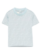 T-shirt per neonato Fendi Kids azzurro con stampa FF BUI097 ATRV F1EPR FENDI KIDS 
