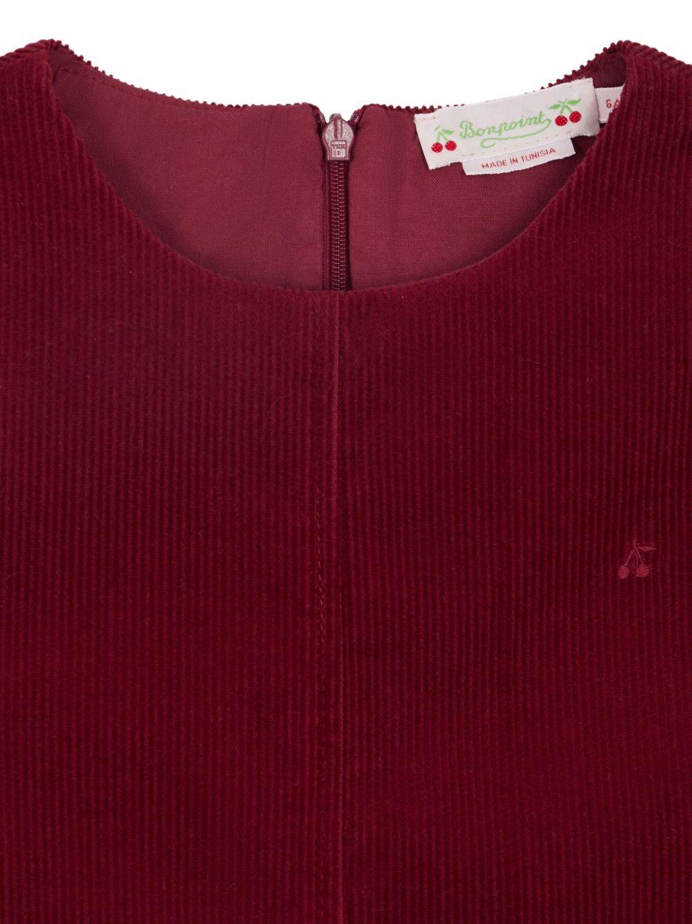 Abito per bambina Bonpoint rosso con texture a coste W05GDRW00054 053 BONPOINT 